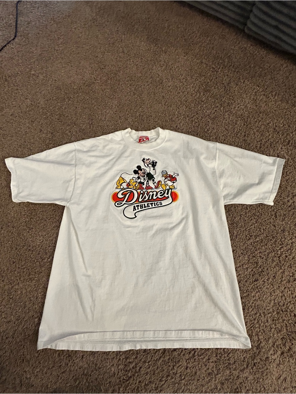 Vintage Mickey inc embroidered t shirt made in USA rare Disney athletics XL
